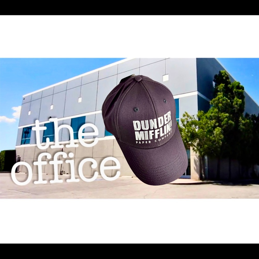 The Office Dunder Mifflin Inc Embroidered Adjustable Baseball Cap Hat Grey. NWT!